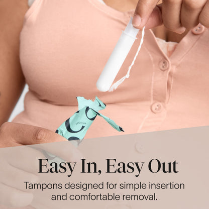 Cora Organic Applicator Tampons | Super Plus & Super Absorbency | 100% Organic Cotton, Unscented, BPA-Free Compact Applicator | Leak Protection, Easy Insertion | Packaging May Vary | 72 Total