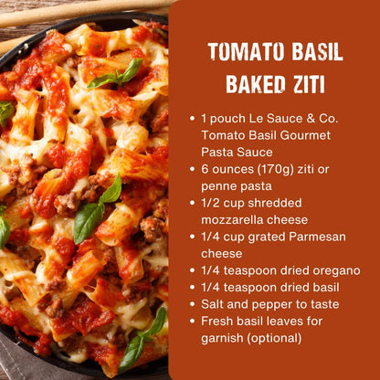 Always Fresh, Two Servings, Tomato Basil Gourmet Pasta Sauce (2-pack), Le Sauce & Co. Imported Italian San Marzano Tomatoes, Tomato Sauce, All Natural, Low Sugar, Fresh Basil, Light Tomato Sauce