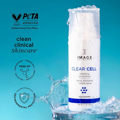 IMAGE Skincare, CLEAR CELL Clarifying Acne Lotion Treatment, with Benzoyl Peroxide, Treats and Prevents Acne Blemishes, 1.7 oz