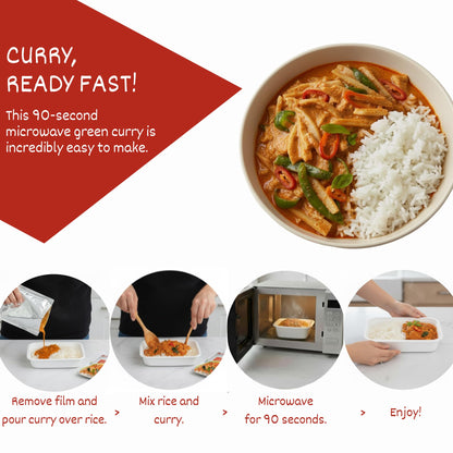 24Vegan - Gourmet Thai Red Curry Meal with Organic Jasmine Rice - Non-GMO, Gluten-Free, Vegan Thai Red Curry, Instant Curry - Just Heat & Eat - Pack of 1
