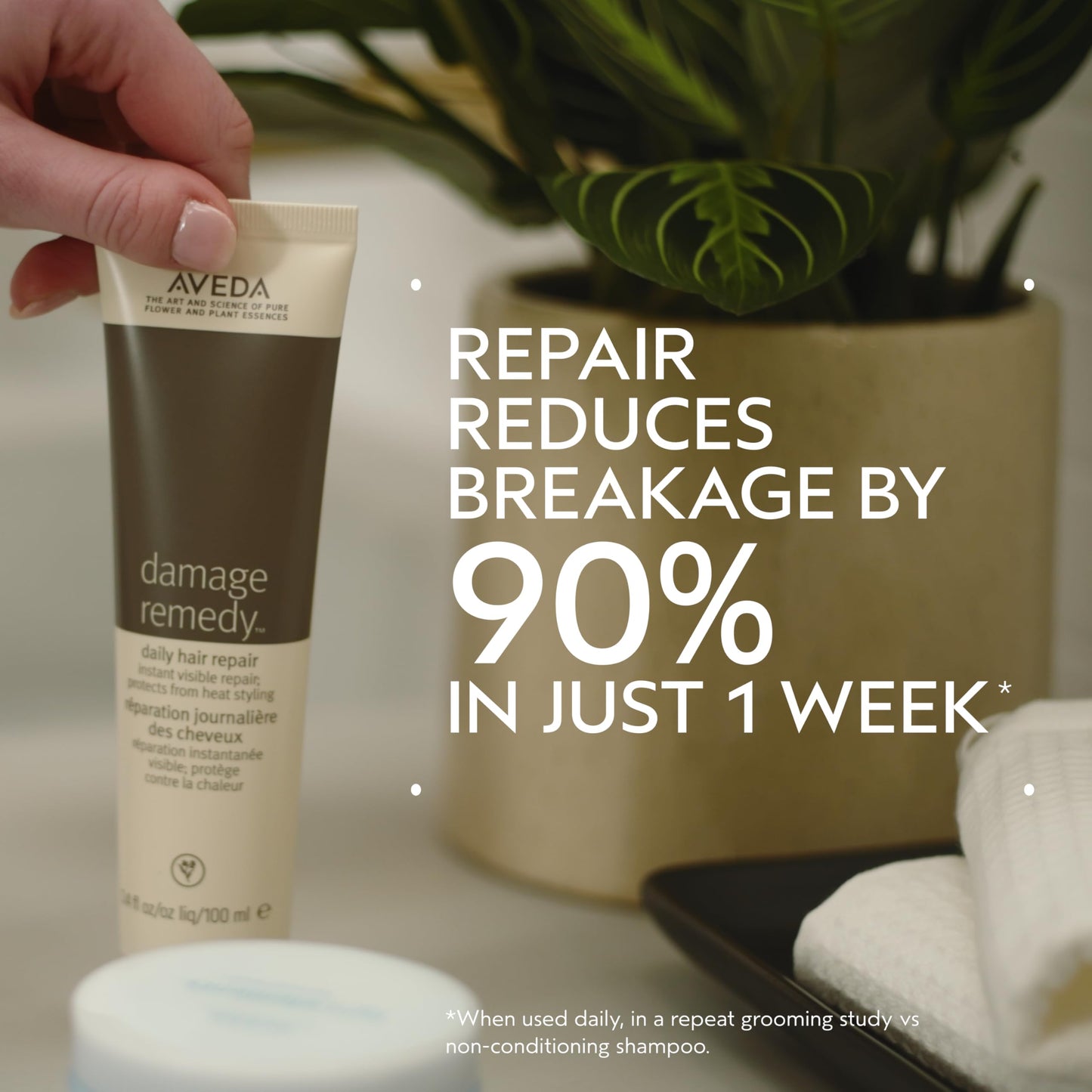 Aveda Damage Remedy Daily Hair Repair | Leave-In Treatment for Damaged Hair | Detangles, Repairs Split Ends | Heat Protectant | 98% Naturally Derived*, 3.4 Fl Oz
