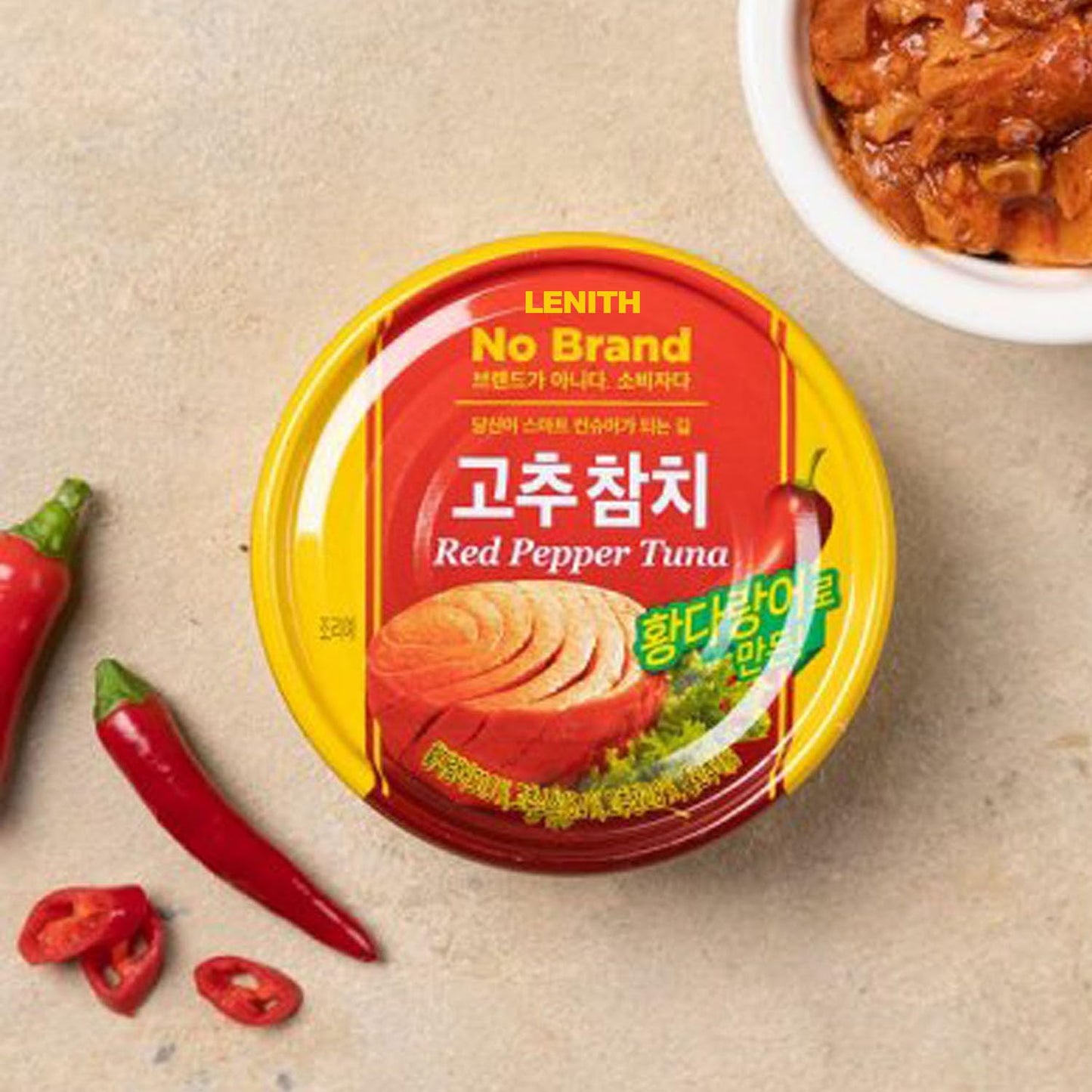 LENITH Korean Spicy Tuna with Yellowfin – Gochu Pepper Seasoned Tuna, Ready-to-Eat K-Food, Perfect for Rice, Salads & Crackers - 5.29 oz (150g) x 4 ea