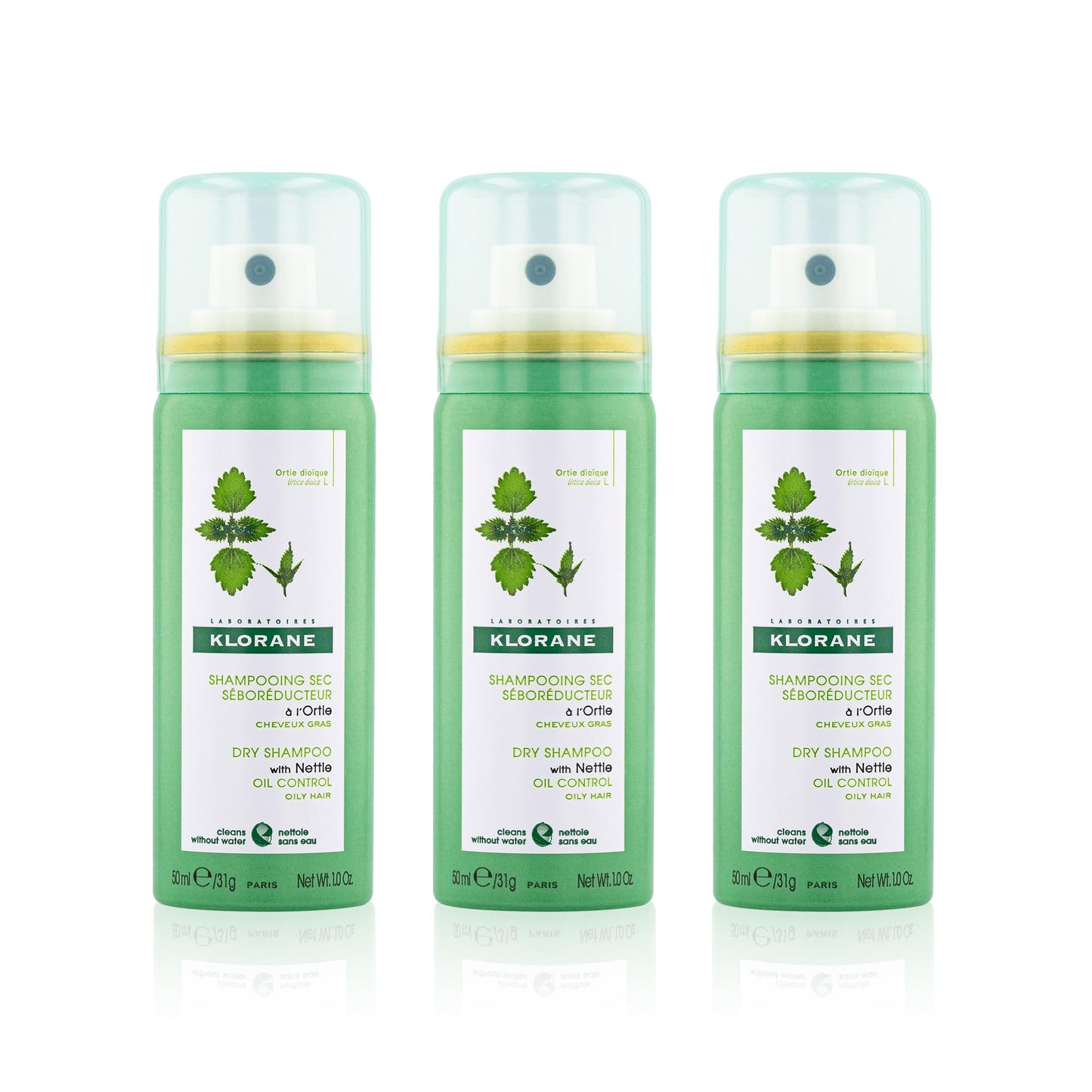 Klorane Dry Shampoo with Nettle for Oily Hair and Scalp, Regulates Oil Production, Paraben & Sulfate-Free, 3.2 oz.