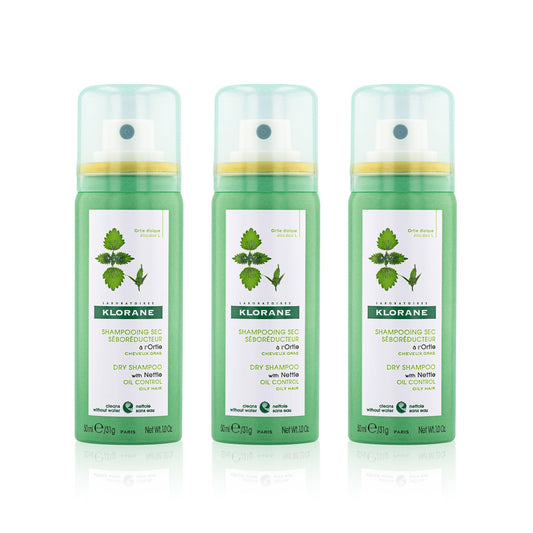 Klorane Dry Shampoo with Nettle for Oily Hair and Scalp, Regulates Oil Production, Paraben & Sulfate-Free, 3.2 oz.