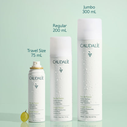 Caudalie Grape Water Moisturizing Face Mist - Soothing Organic Facial Spray to Instantly Hydrate and Strengthen the Skin Barrier, Safe for Sensitive Skin