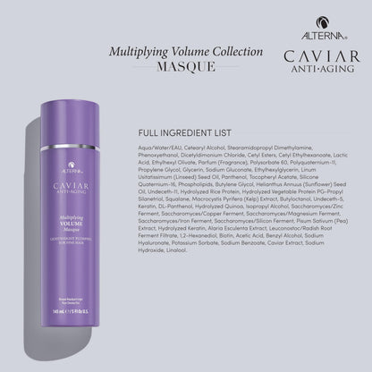 Alterna CAVIAR Anti-Aging Multiplying Volume Masque 5 Fl Oz | Lightweight Hydrating Hair Volumizer Mask for Fine, Thin, Limp or Flat Hair | Adds Shine & Body | Strengthens, Detangles & Boosts Fullness