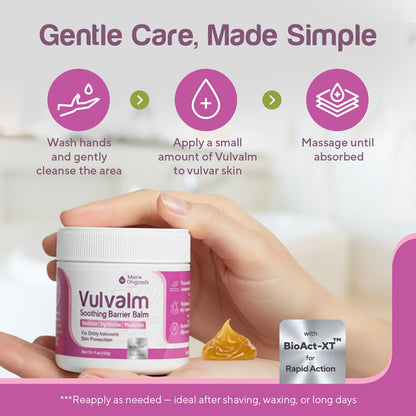 Marie Originals Vulvalm – Hydrating Vulva Moisturizer and Feminine Cream for External Dryness, Soothing Intimate Skin Moisture and Comfort, Nourishing Vulva Balm for Women’s Sensitive Skin, 4 oz