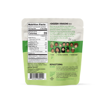 A Dozen Cousins Caribbean Coconut Rice Seasoning Sauce (10 Pack), Pour & Mix Coconut Rice Starter, Coconut Paste, Dried Coconut, Garlic, Spices, Gluten Free, Vegan, Clean Ingredients, Easy Meal, 4oz Each