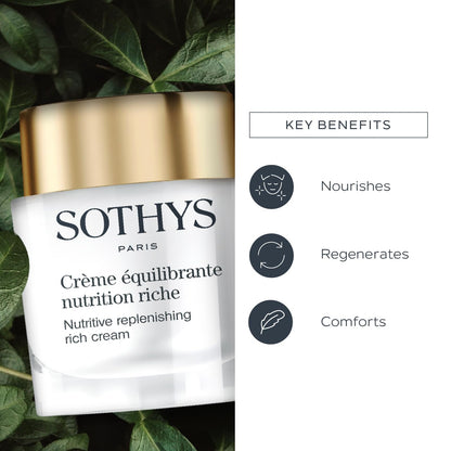 SOTHYS Rich Nutritive Replenishing Cream | Face Moisturizer for Dryness, Strengthens the Skin Barrier with Organic Nutrients | Ideal for Dry Skin