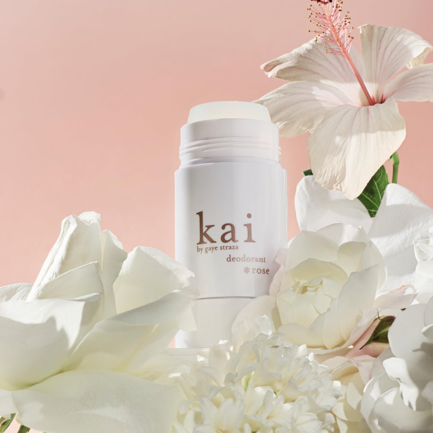 kai Deodorant Rose, 2.6 oz., aluminum free deodorant with chamomile and plant extracts, ideal for sensitive skin, scented kai, layered with rose absolute, vegan, cruelty free, made in the usa