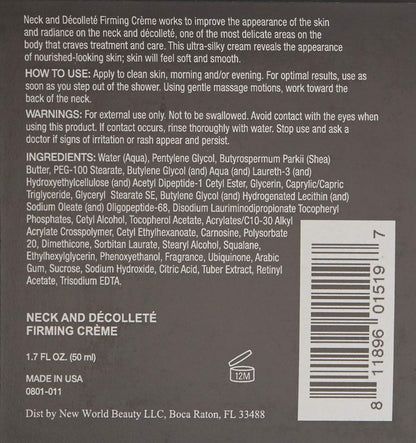 MĒTIER Neck and Decollete Firming Crème, Anti-Aging & Collagen-Boosting Formula, Unisex (1.7 fl oz)