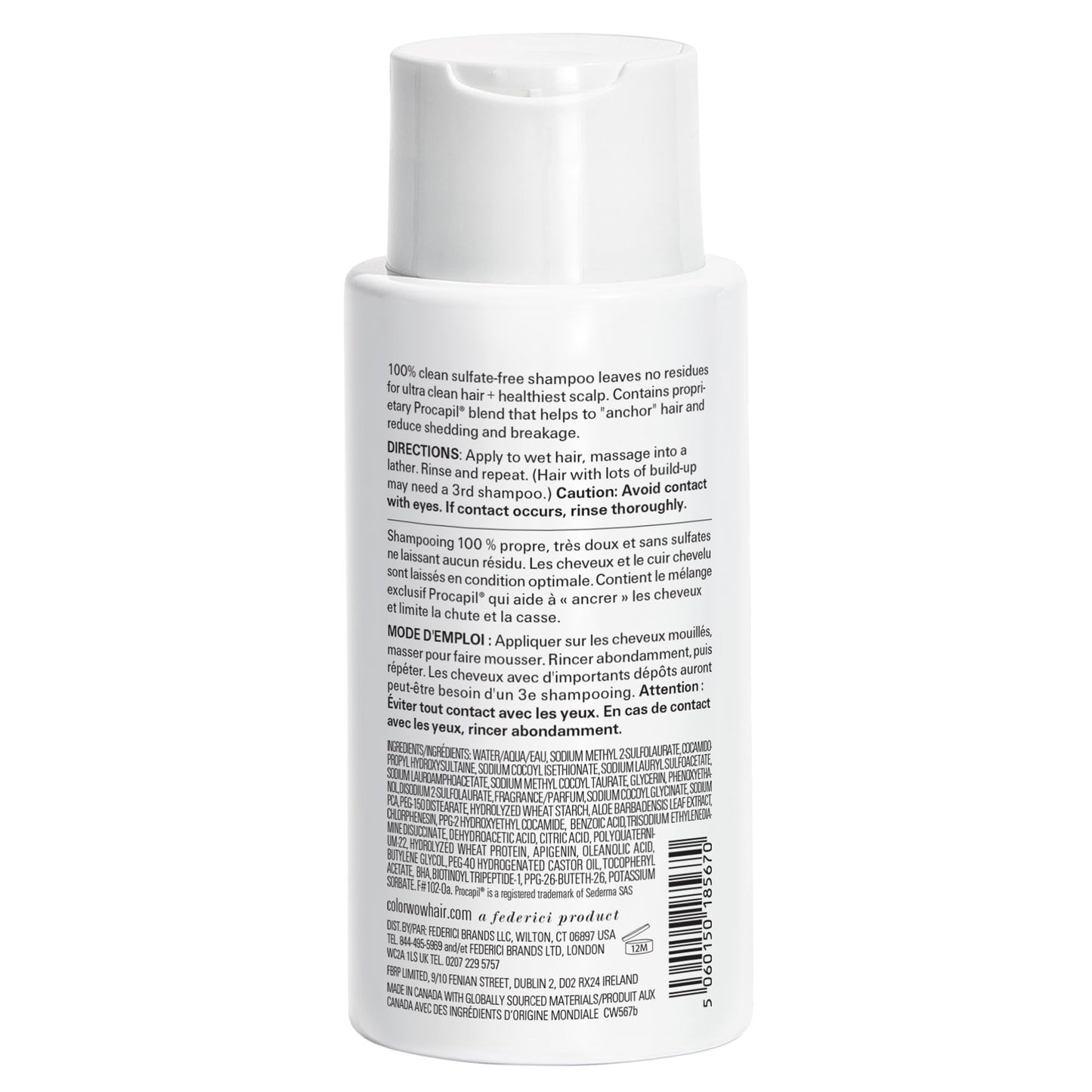 COLOR WOW Curl Wow Hooked 100% Clean Shampoo with Root-Locking Technology – Rich-lathering, sulfate-free formula leaves no residues + helps anchor hair to stop shedding