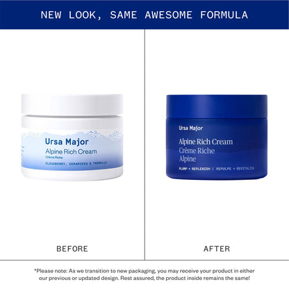 Ursa Major Alpine Rich Cream | Deeply Hydrating & Moisturizing Natural Face Lotion | Supports Skin Barrier and Targets Fine Lines | Vegan, Non-Toxic, Cruelty-Free | 1.69 ounce