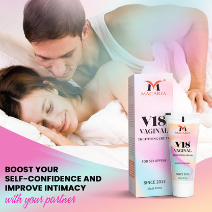 MACARIA V18 Vaginal Tightening Cream for Women – Natural Yoni Rejuvenation & Intimate Firming Cream Gel – Herbal Feminine Tightening for Loose Vagina, INTIMATE Care, pH Balanced, Paraben-Free