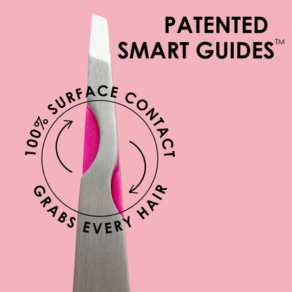 Japonesque Smart Guide Slant Tweezers – Precision Eyebrow Plucking Tool with Slant Tip, Stainless Steel Hair Removal