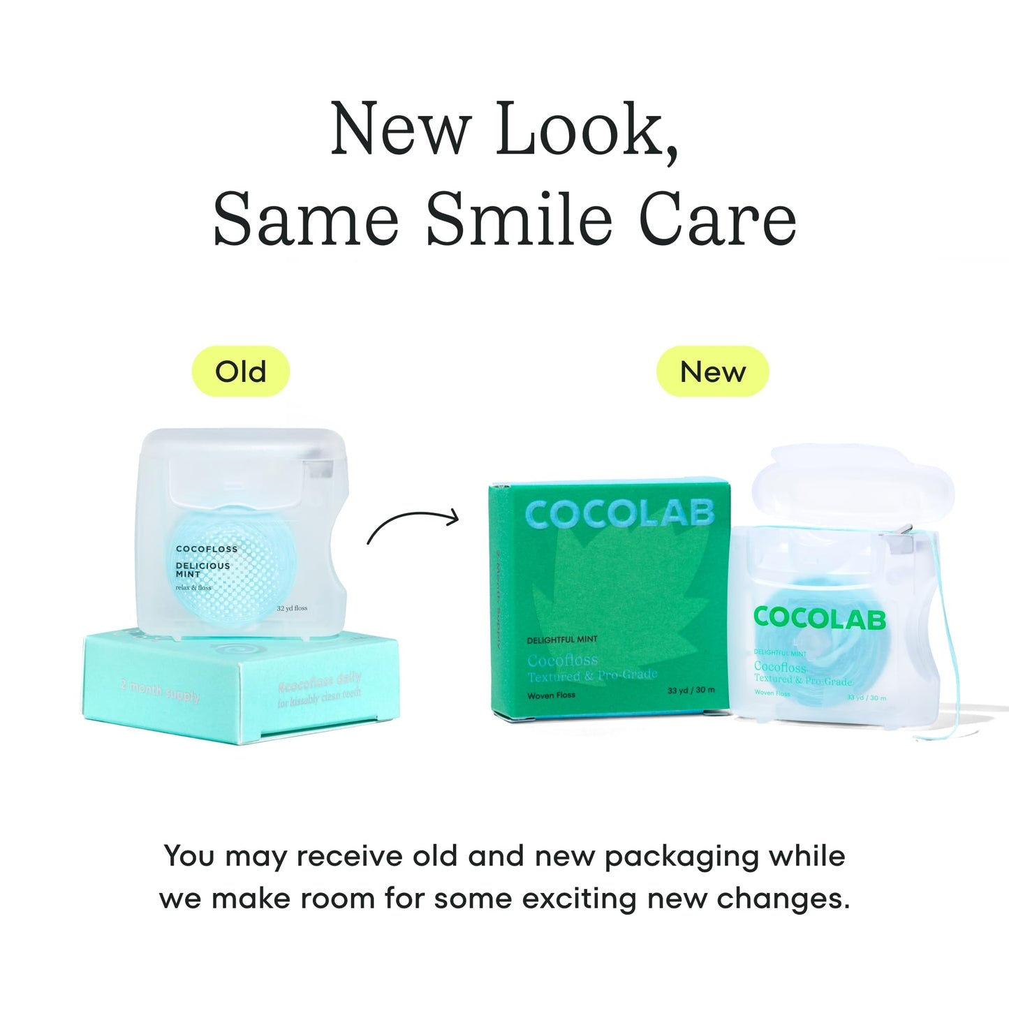 Cocofloss Woven Dental Floss, Dentist-Designed Oral Care, Mint, Waxed, Expanding, Vegan, Kid-Friendly String Floss with Coconut Oil, 1 Spool (33 yd)