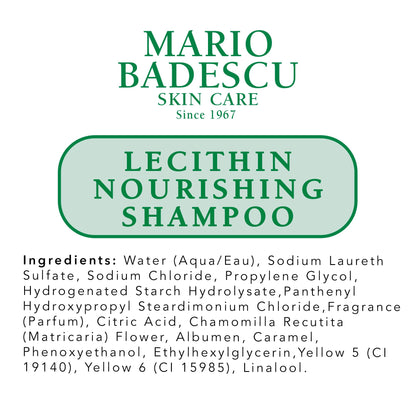 Mario Badescu Lecithin Nourishing Shampoo | Hydrating and Moisturizing Shampoo for Men & Women with Jojoba Oil & Lecithin | Helps Restore Dry, Damaged & Color-treated Hair
