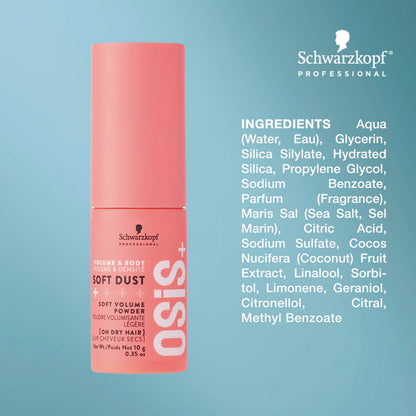 OSiS+ Soft Dust - Lightweight Volume Powder for Root Lift & Natural Shine