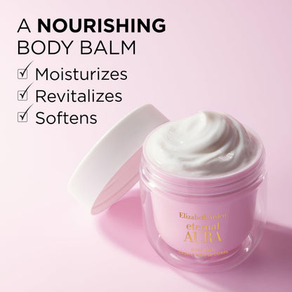 Elizabeth Arden Eternal Aura Body Balm, Moisturizer for Dry Skin with Shea Butter, Cocoa Butter, and Sweet Almond Oil, Skin Firming Hydrating Body Cream 125 ml, 4.2 fl oz