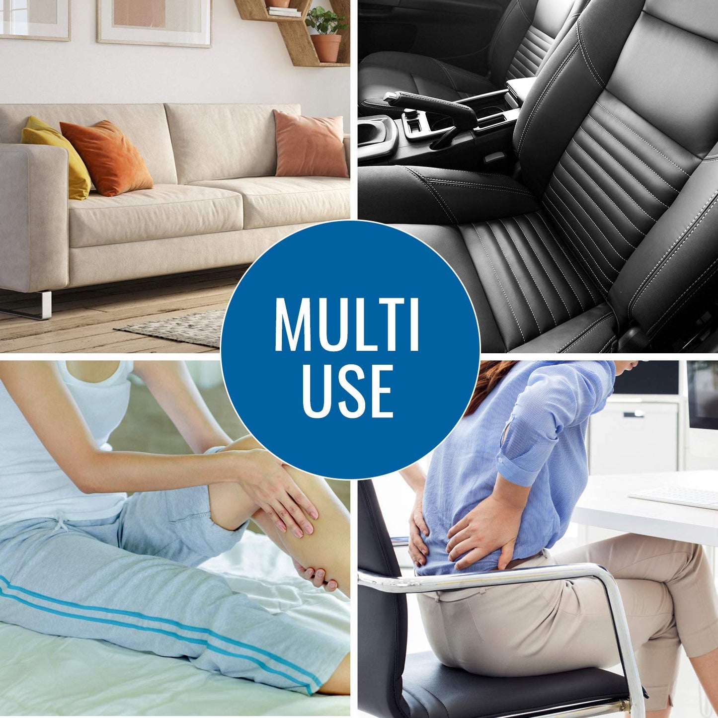 DMI Lumbar Roll Back Support Cushion Pillow, Half-Moon Size, Navy