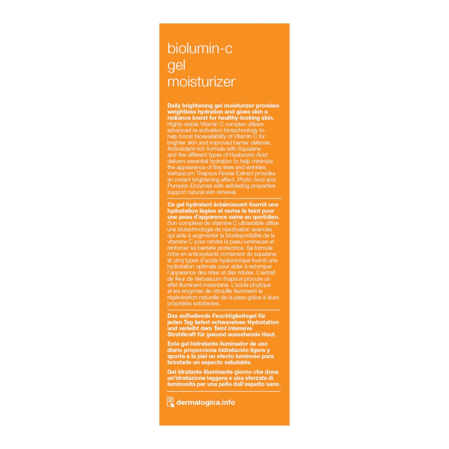 Dermalogica Biolumin-C Gel Moisturizer, Face Moisturizer with Hyaluronic Acid and Vitamin C - Boosts Radiance, Brightens, Provides Weightless Hydration, 1.7 Fl Oz