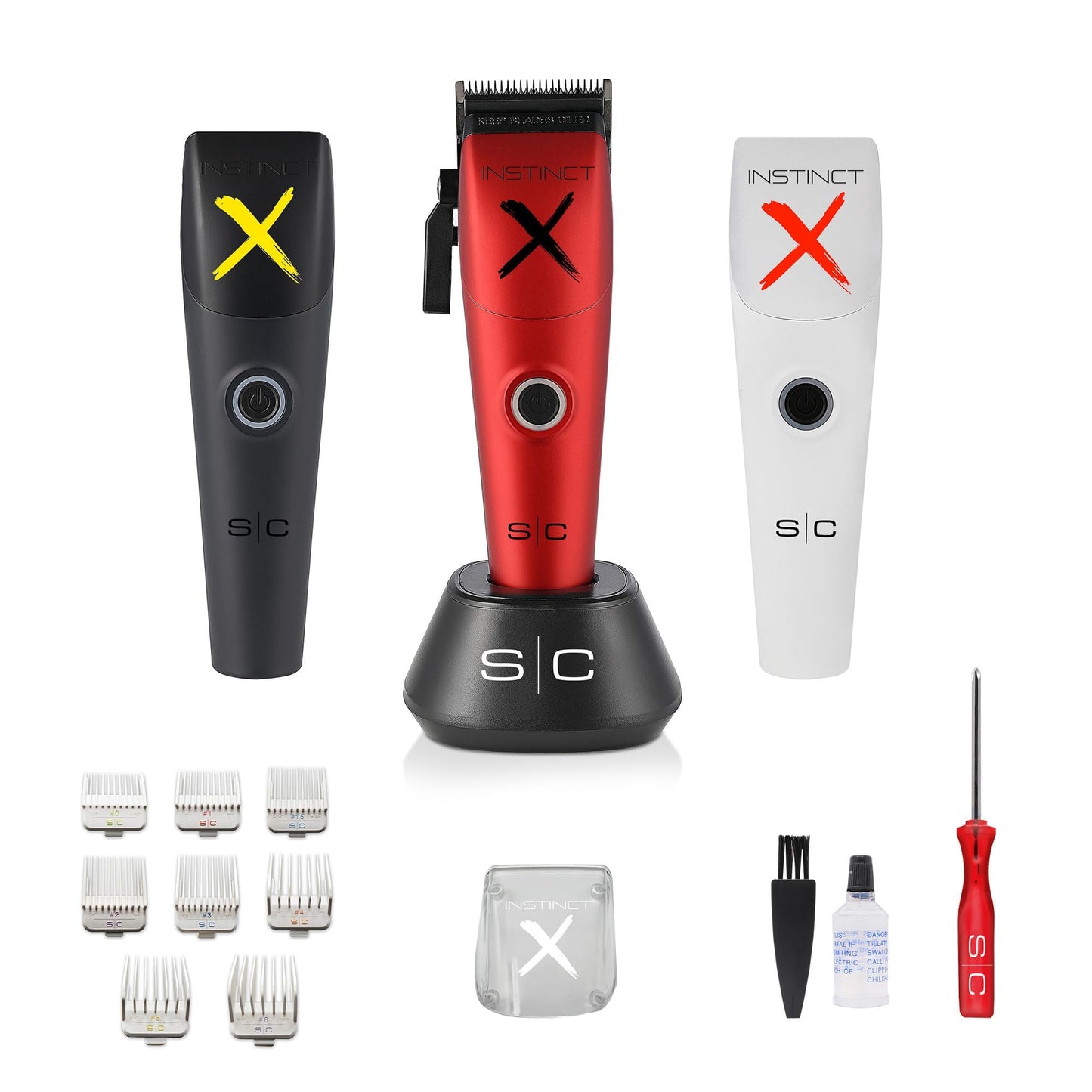 Stylecraft Instinct Professional IN2 Vector Motor Cordless Hair Clipper with Intuitive Torque Control, 3 Modular Lids