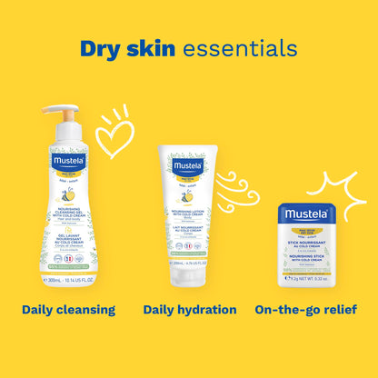 Mustela Baby Nourishing Stick - Lip & Face Moisturizer for Dry Skin - with Natural Avocado, Cold Cream & Beeswax - 0.32 oz. - Packaging may vary