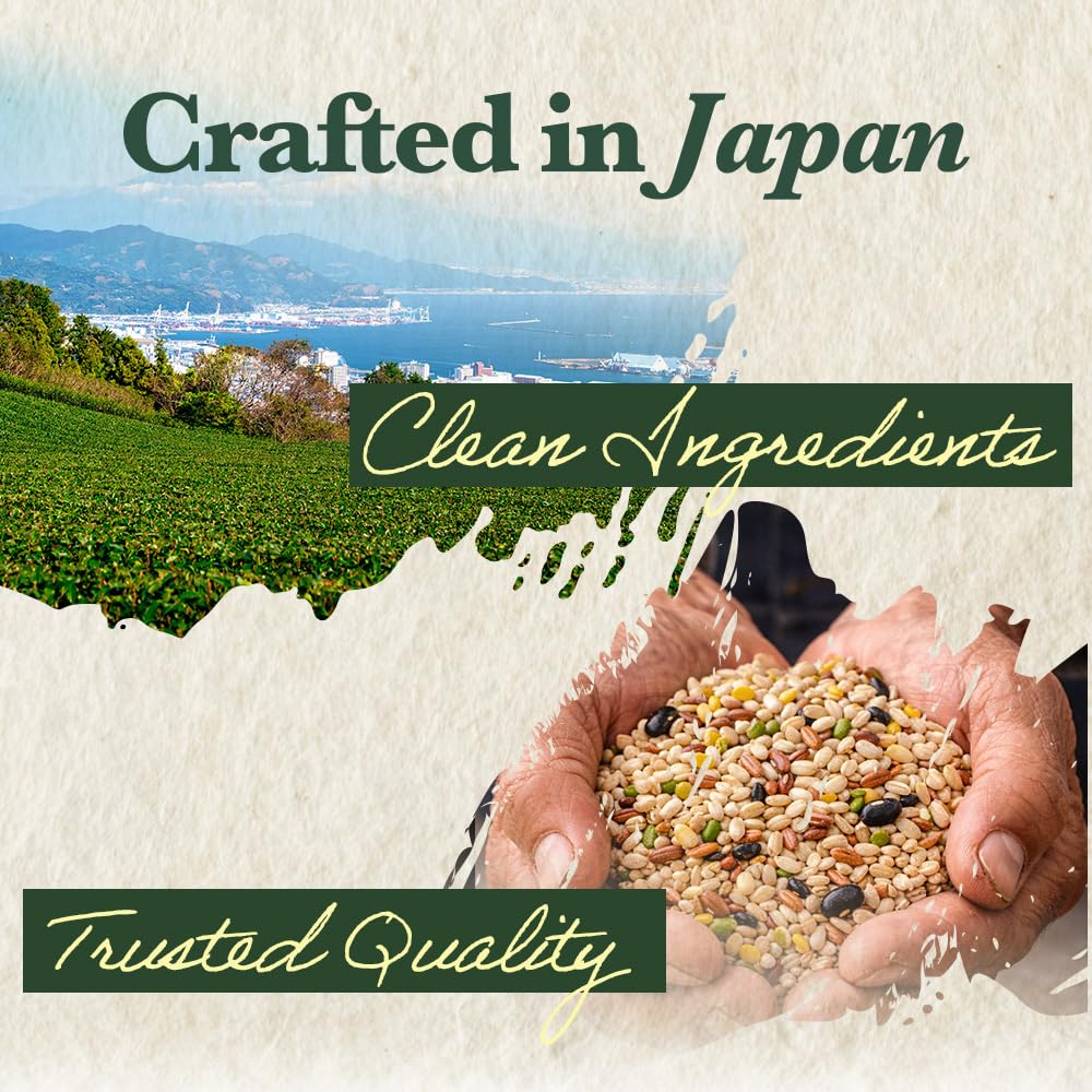 30-Grain Multigrain Rice Mix from Japan – Mixed Grains Blend with Barley, Beans & Sesame for Buddha Bowls & Burritos, Whole Grains, Non-GMO, High Fiber, Just Mix with White Rice, Easy to Cook (240g)