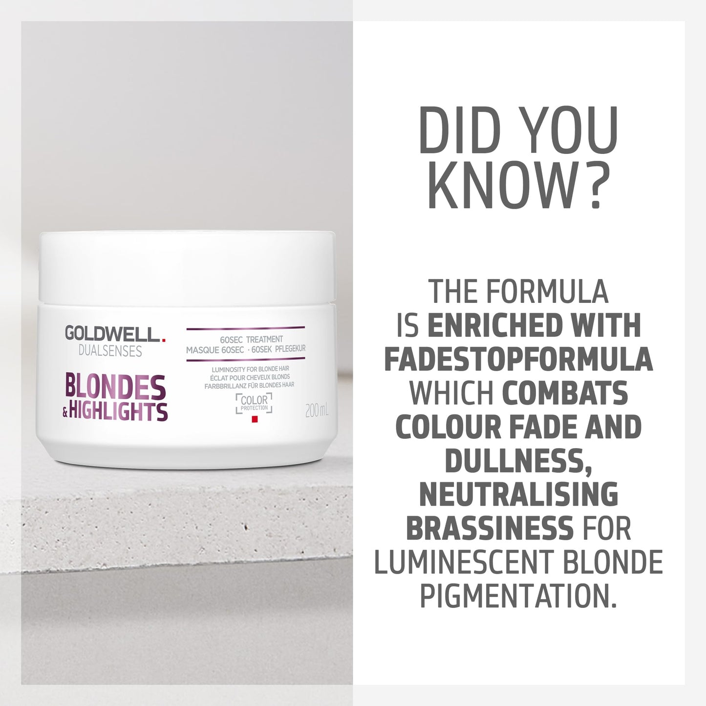 Goldwell Dualsenses Blondes & Highlights Anti-Yellow 60sec Treatment 6.8oz, 200mL