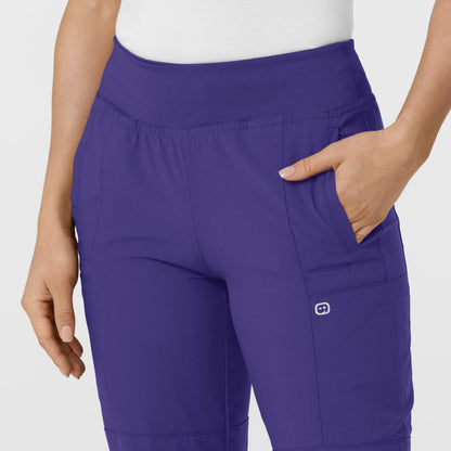 Women's Comfort Waist Cargo Jogger Scrub Pant, Grape, 2XS