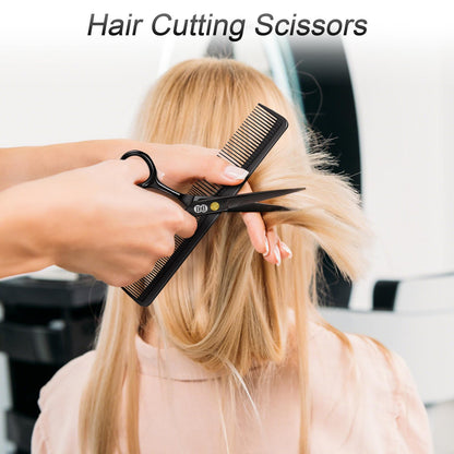 CIICII Hair Cutting Scissors Shears Kit, Professional Barber Haircut Scissors Set (6.7 Inch Hair Beard Hairdressing Trimming Haircutting Thinning Shears) for Men Women Hairdresser Home Salon (Black)