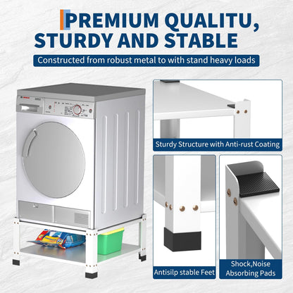 Washer and Dryer Pedestal with Storage Shelf,28.3" Lx28.3" Wx14" h,800Lbs Capacity, Heavy Duty Steel Multi-Functional Base for Washing Machine,Washer and Dryer Stand Universal Platform -2PACK