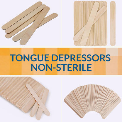 Perfect Stix Tongue Depressors, Non-Sterile, 6", 500 Ct Senior, Pack of 500ct, Brown