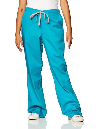 WonderWink Women's Wonderwork Flare Leg Scrub Pant, Teal, Medium