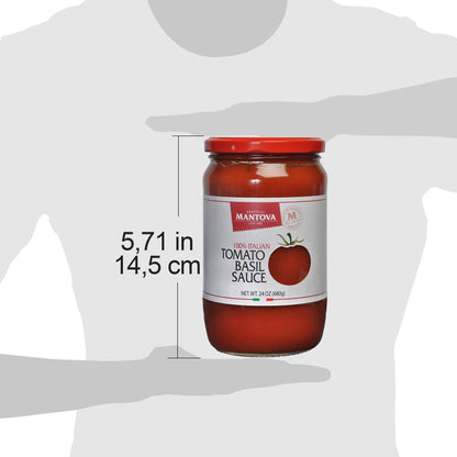 Mantova Italian Tomato Basil Sauce 24 ounce (Pack of 2), 100% Italian Tomatoes, Great Taste