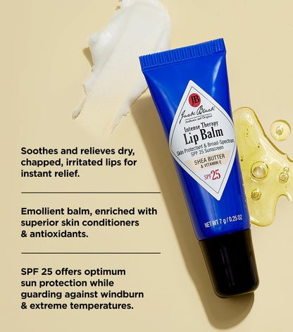 Jack Black Intense Therapy Lip Balm, 0.25-Oz. – SPF 25 Sun Protection, Lip Moisturizer, Hydrating Lip Balm with SPF, Lip Sunscreen