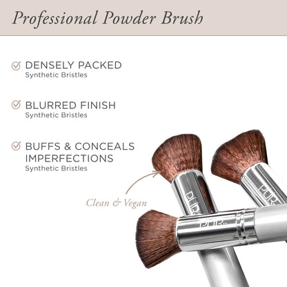 PÜR MINERALS Chisel Brush, Flat Top Makeup Brush, Synthetic, Cruelty-Free Bristles, 1 ct.