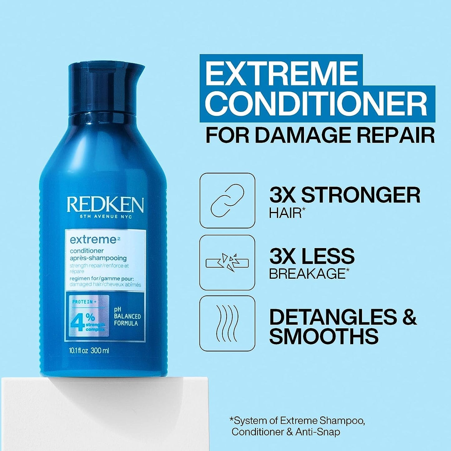 Redken Extreme Conditioner For Damaged Hair - Strengthen & Protect Damaged Hair, Infused With Proteins