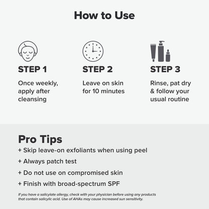 Paula's Choice Skin Perfecting 25% AHA + 2% BHA Face Exfoliant Peel, Facial Exfoliant Peel Rinse Off Treatment, All Skin Types, Fragrance-Free, 1 Oz