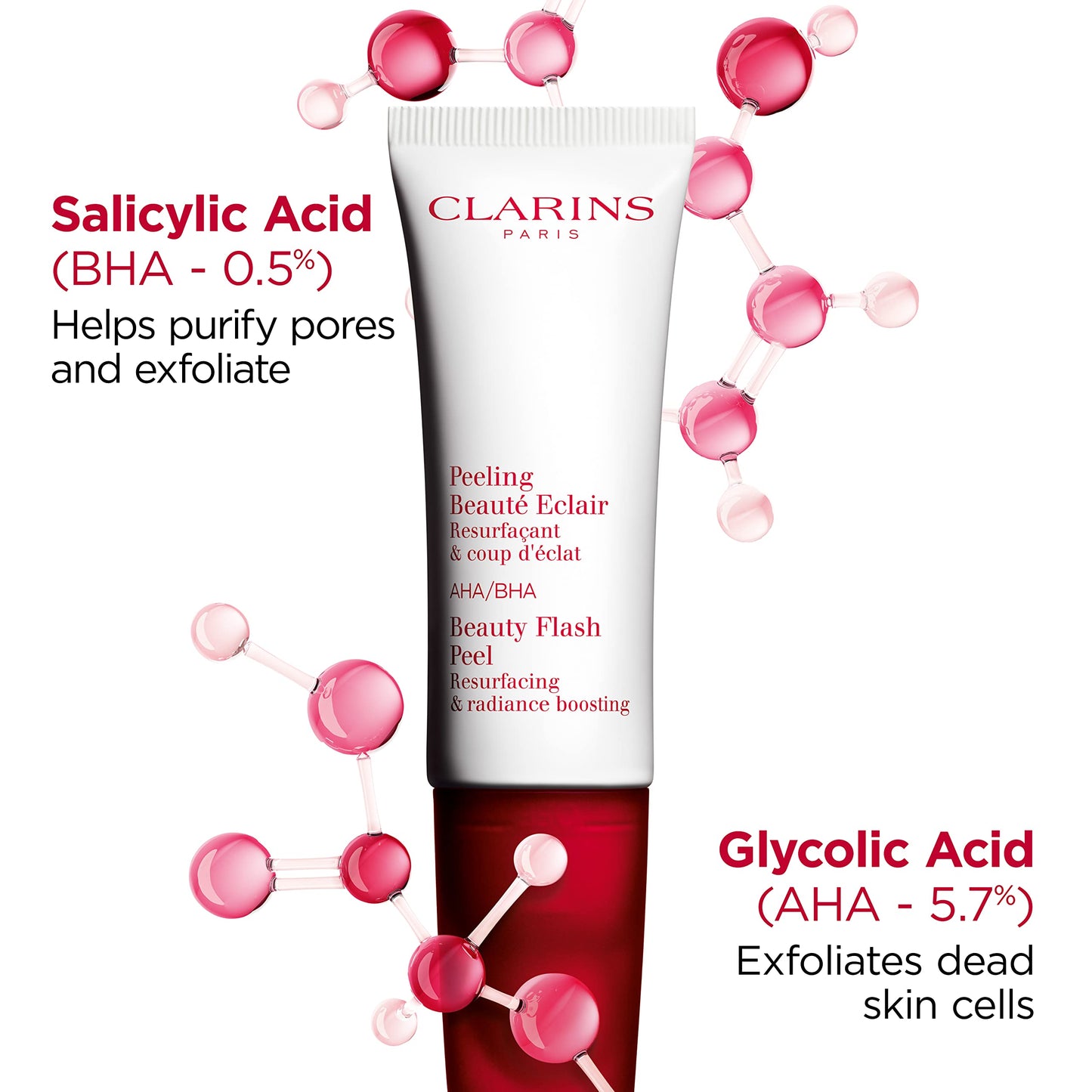 Clarins Beauty Flash Peel | 10-Minute At-Home Facial | Visibly Tightens Pores | Gently Eliminates Dead Skin Cells | Refines Skin Texture | Renews Radiance | Contains AHAs and BHAs | All Skin Types