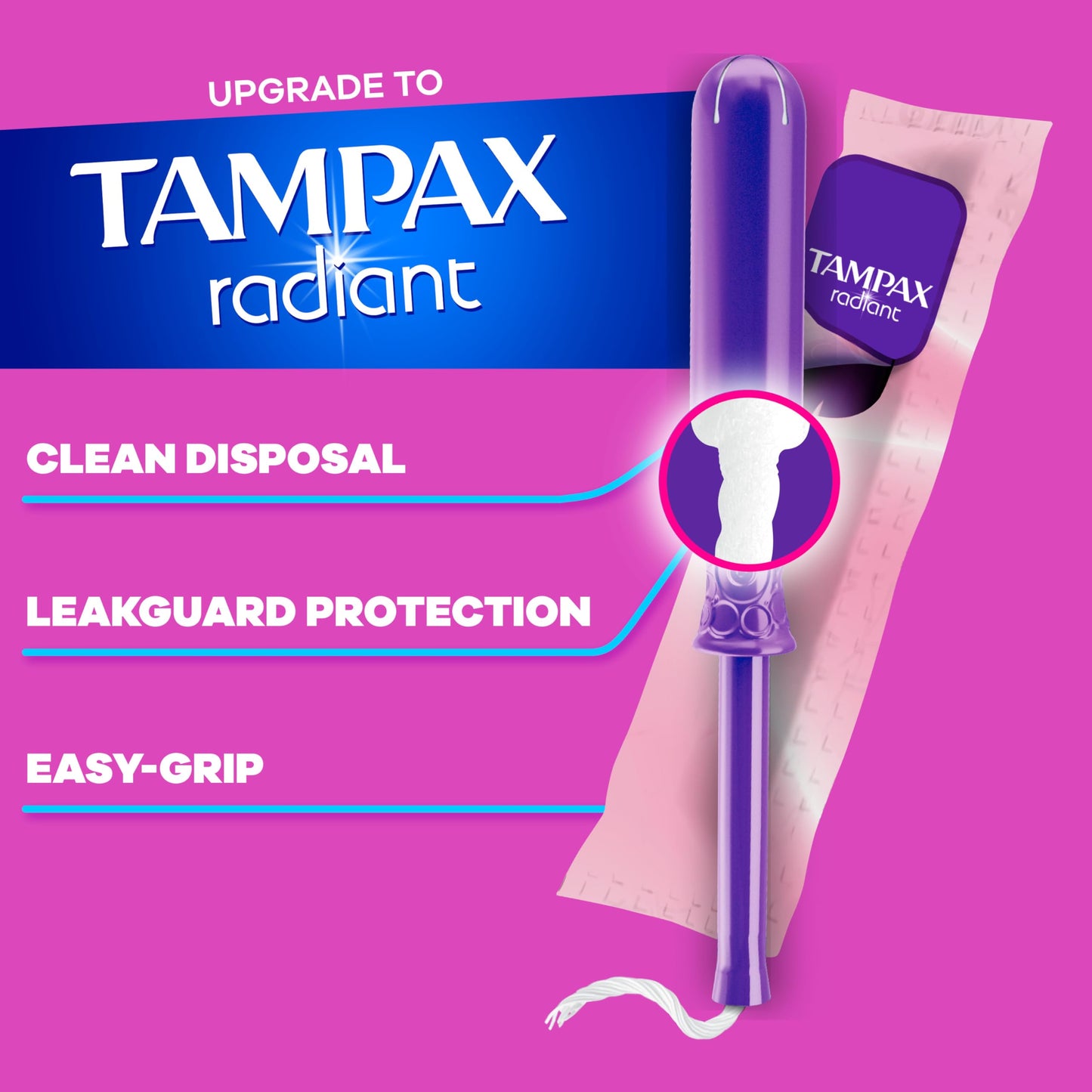 Tampax Pearl Tampons Multipack, with LeakGuard Braid, Super/Super Plus/Ultra Absorbency, Up to 100% Leak and Odor Free Protection, Unscented, 45 Count