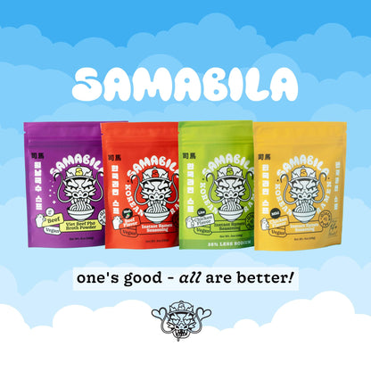 SAMABILA Chicken Lite Instant Ramen Seasoning Powder (35% LESS SODIUM) - Gluten Free - Vegan - Mild - Premium Instant Noodle Soup Powder - 5 oz