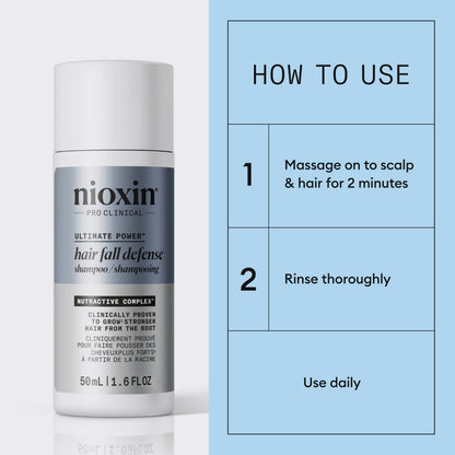 Nioxin Hair Fall Defense Shampoo | Activates Hair Follicles for Visibly Less Hair Loss| With Lauric Acid, Caffeine, Niacinamide and Sandalore