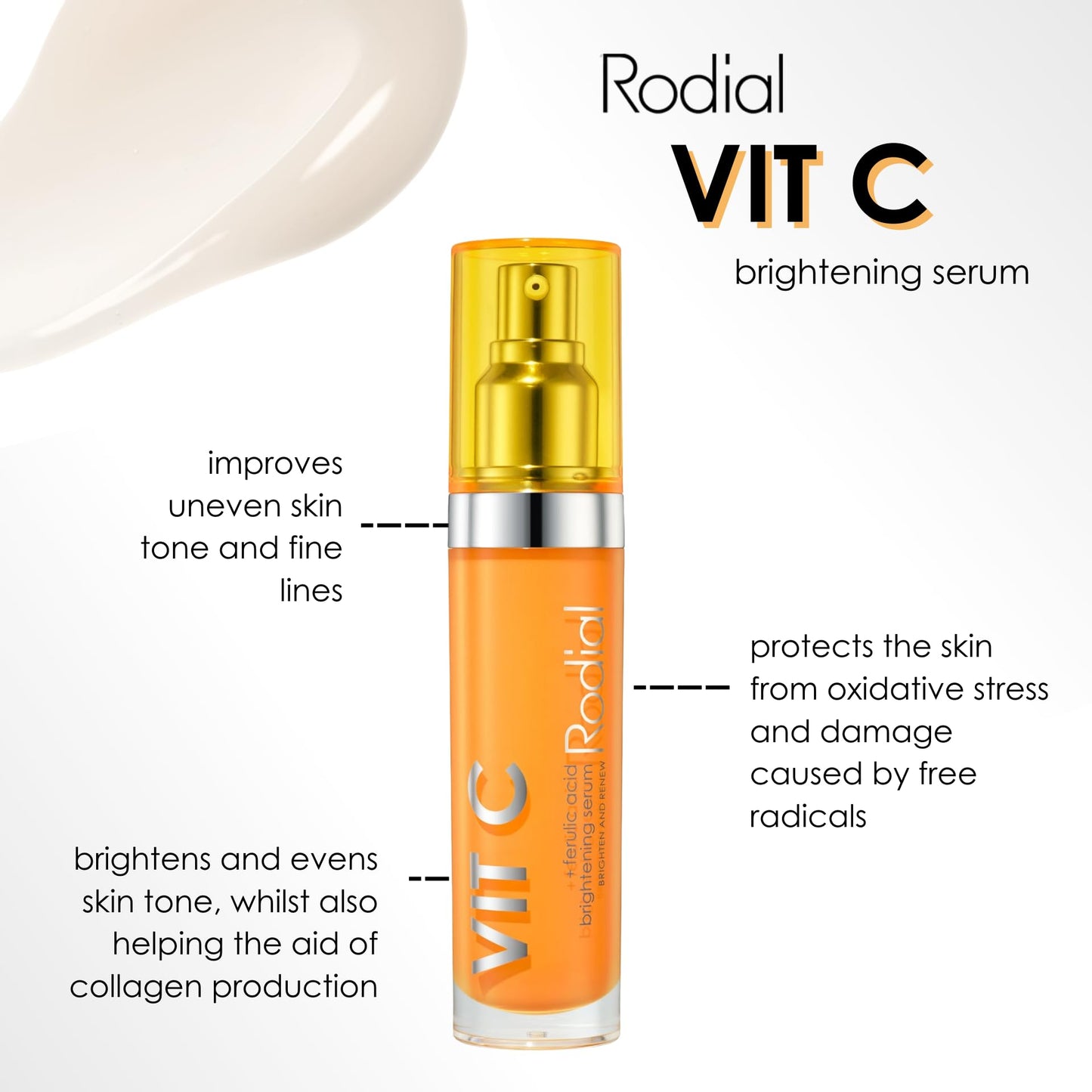 Rodial Vitamin C Brightening Serum 1 fl oz - Advanced Skincare with Vitamin C, Niacinamide, Hyaluronic Acid & Ferulic Acid - Plumps Fine Lines, Evens Tone & Brightens Complexion