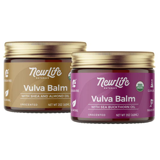 NewLife Naturals Organic Vulva Cream Bundle - Menopause Support, Vulva Moisturizer & Dryness Support | Certified USDA Organic - 2 Oz Each