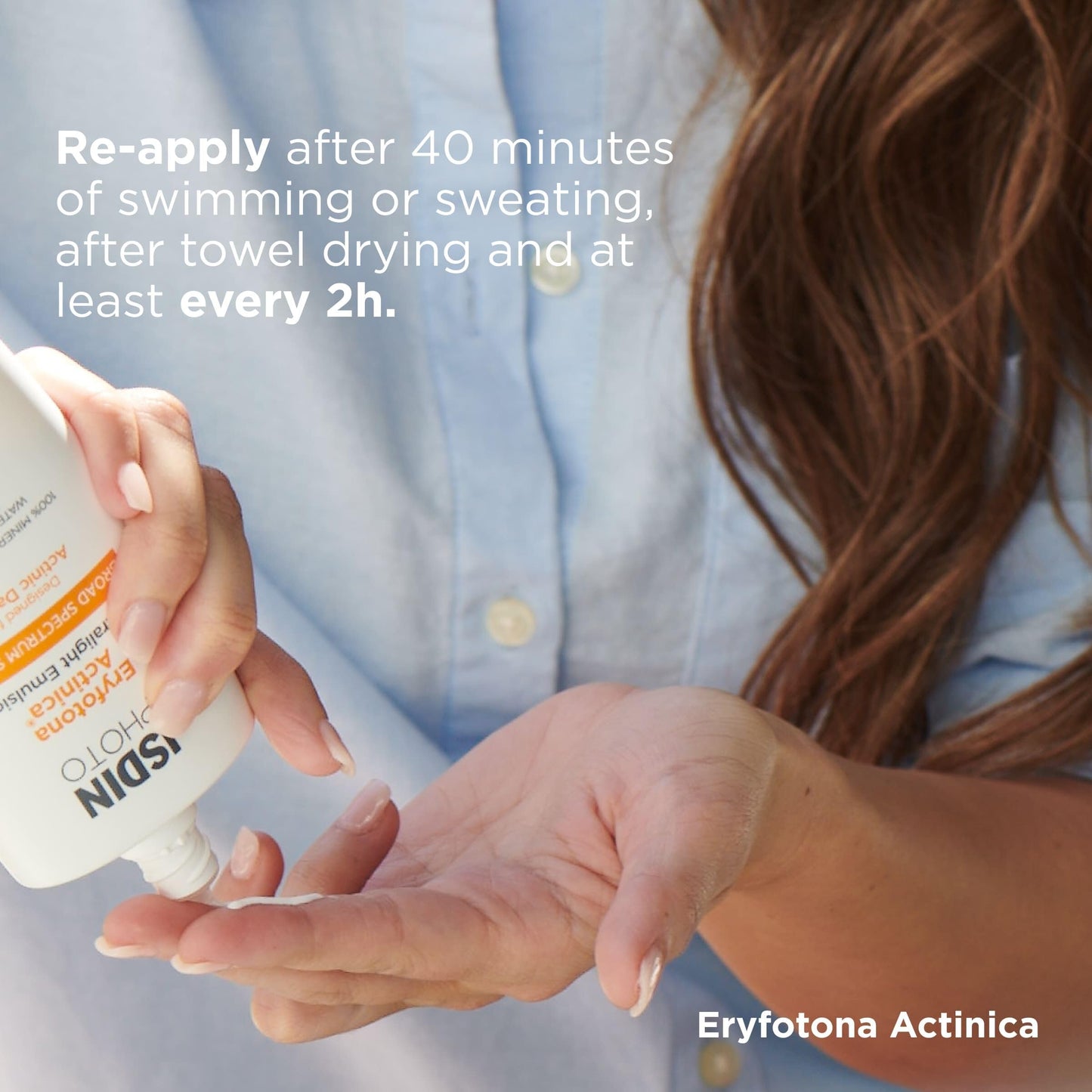ISDIN Eryfotona Actinica Zinc Oxide sunscreen with 100% mineral UV filter Broad Spectrum SPF 50, No White Cast, Suitable for Sensitive Skin, 3.4 Fl Oz