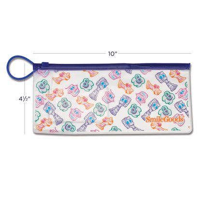 SmileGoods Zipper Pouch with Business Card Holder, 4.5" x 10", Dental Friends, Pack of 72