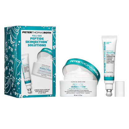 Peter Thomas Roth | Full-Size Peptide Skinjection™ Solutions 2-Piece Face & Eye Kit | Anti-Aging Peptide Skincare Set, Under-Eye Cream and Moisturizer