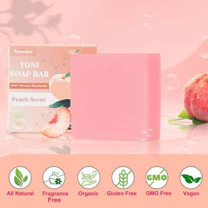 Yoni Soap Bar Yoni wash for Women PH Balance, 3Pack Gentle V Cleansing Intimate Soap Feminine Wash Eliminates Odor Moisturizing, vaginal soap Bath Soap (peach Juice)