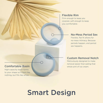 Saalt Menstrual Disc Duo with Steamer – Reusable Period Discs in Two Sizes + Steamer for Easy Cleaning, Sustainable and Comfortable Menstrual Care